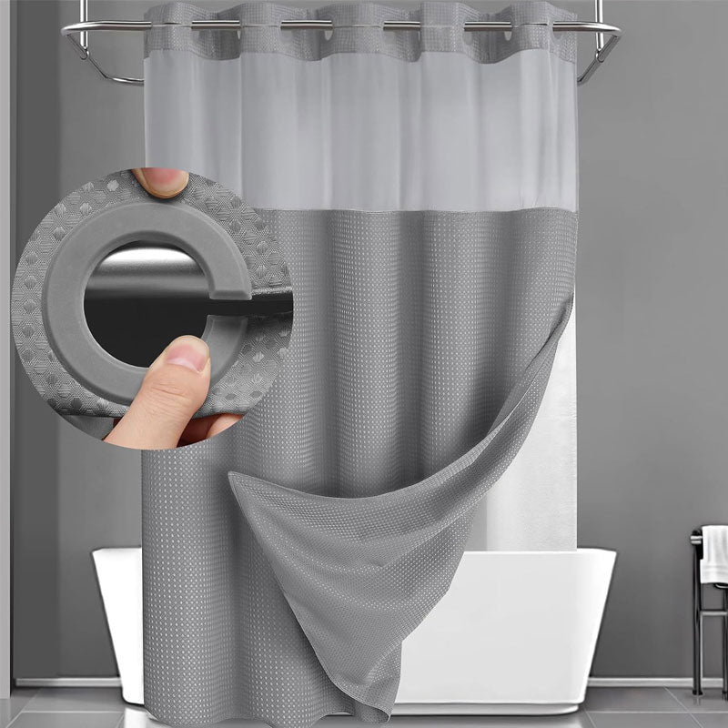 Double layer large ring shower curtain