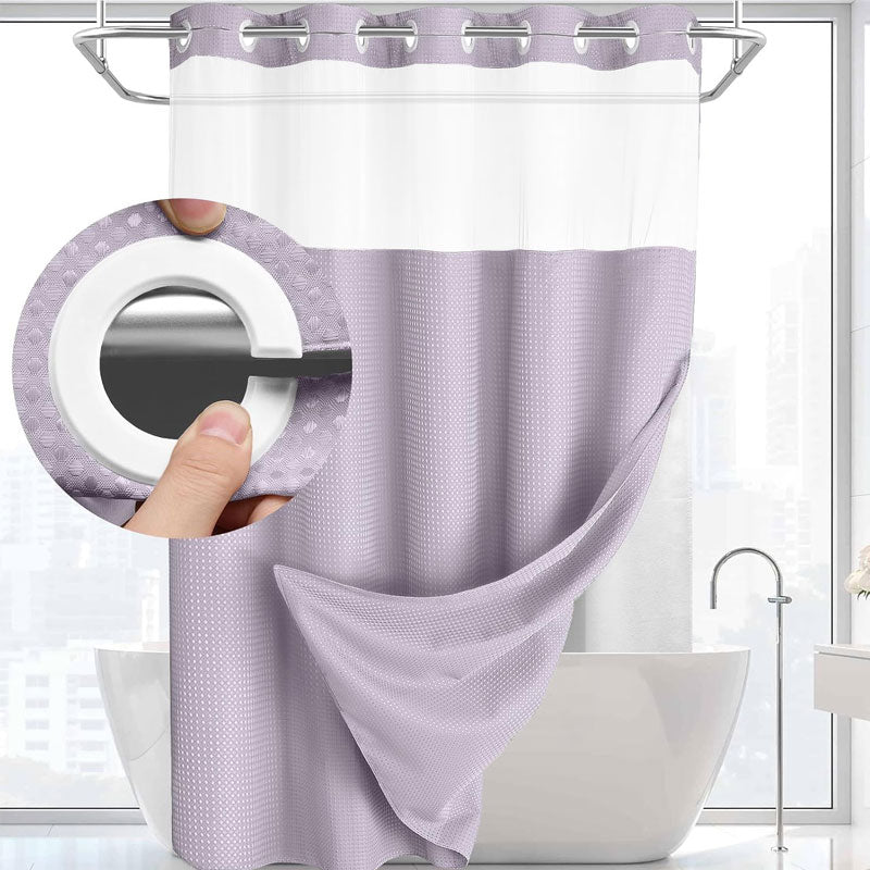 Double layer large ring shower curtain