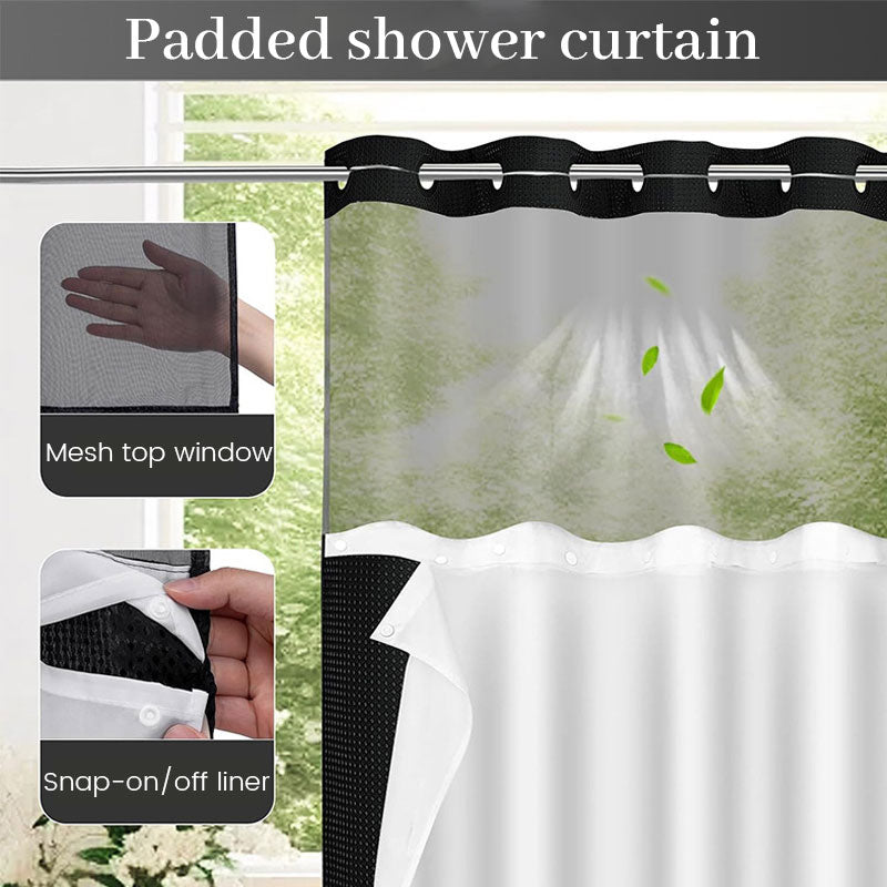 Double layer large ring shower curtain