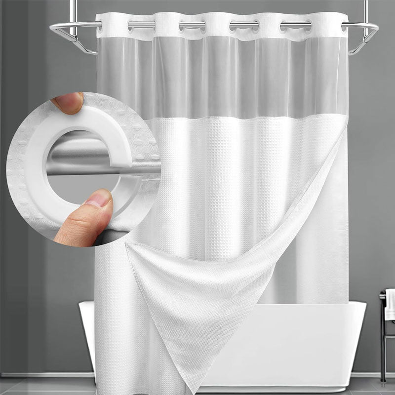 Double layer large ring shower curtain